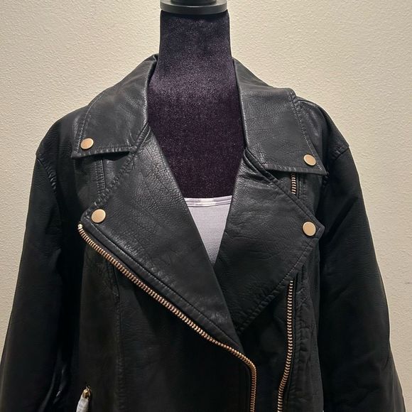 NWT 2X BLANKNYC Faux Leather Jacket Black - Picture 2 of 10